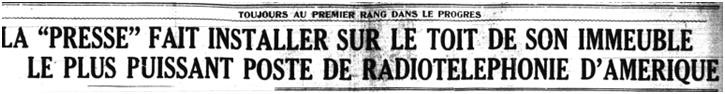 La Presse, 3 mai 1922, p. 1.