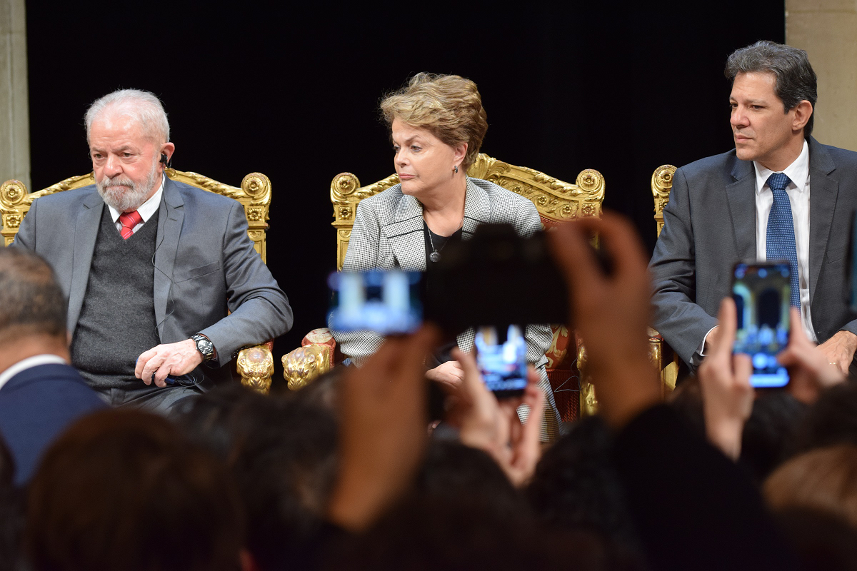 Lula da Silva, Dilma Rousseff et Fernando Haddad, hérauts de la démocratie brésilienne, à Paris en mars 2020. Crédits Gérard Wormser