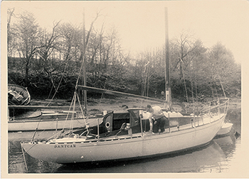 Mouillage en 1964 à Conleau. Photo : M. Briquet – archives C. Pilorget