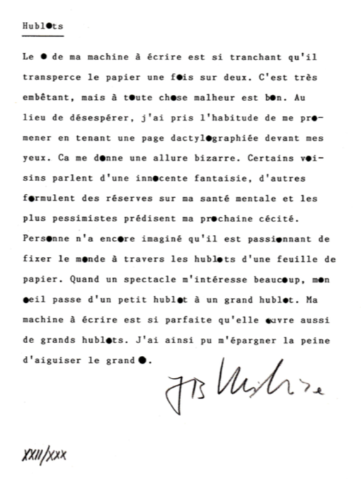 Jean-Bernard Vuillème, « Hublots », Trou, Moutier, Suisse, n° 9, 1995. Exemplaire XXII/XXX. Collection particulière. Cliché K. von Arx. Tous droits réservés