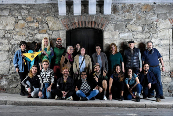 Collectives of Casa de Piedra at the inauguration of the heritage façade. Source: Agustín Fernandez 2020 (IM).