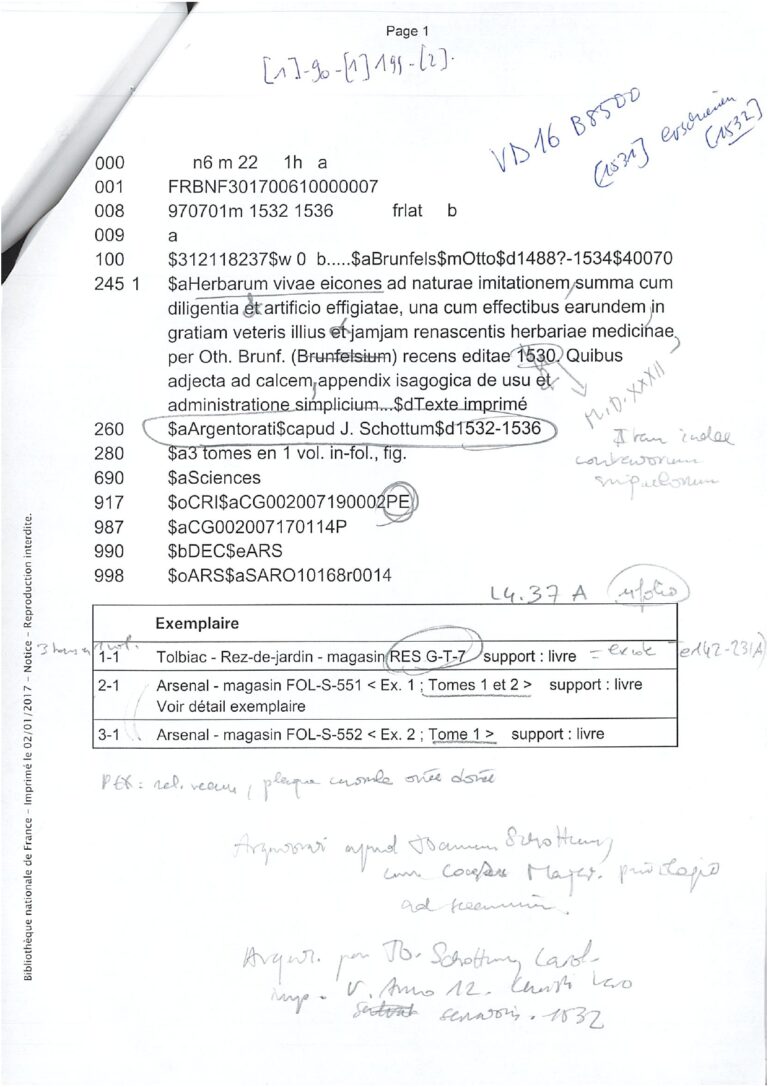 Notice de catalogage, photographie personnelle de Luc Menapace